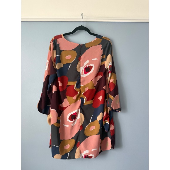 I Madeline Floral Print‎ Shift Dress Burgundy Pink Blue Tan Size Medium - Picture 10 of 10
